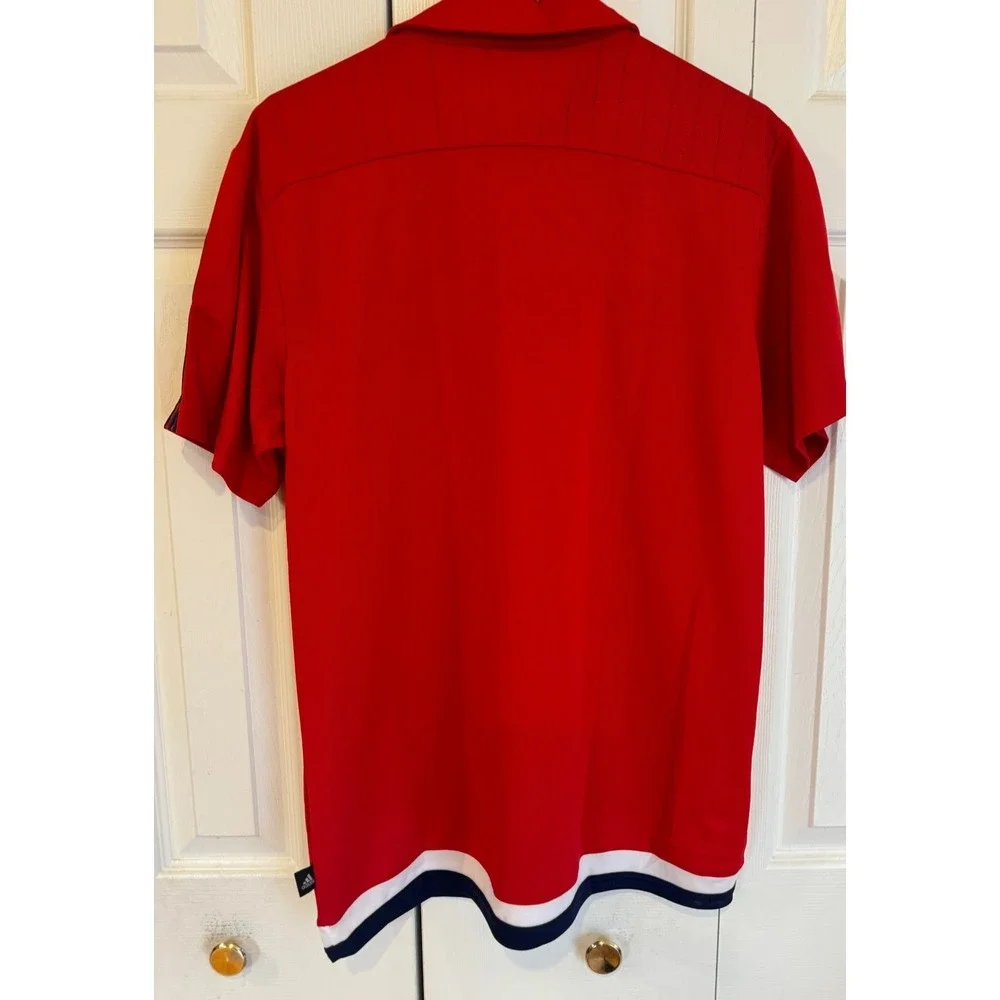 NEW Adidas Chicago Fire FC Quaker Soccer On‎ Field Polo Shirt Red Men's Size L